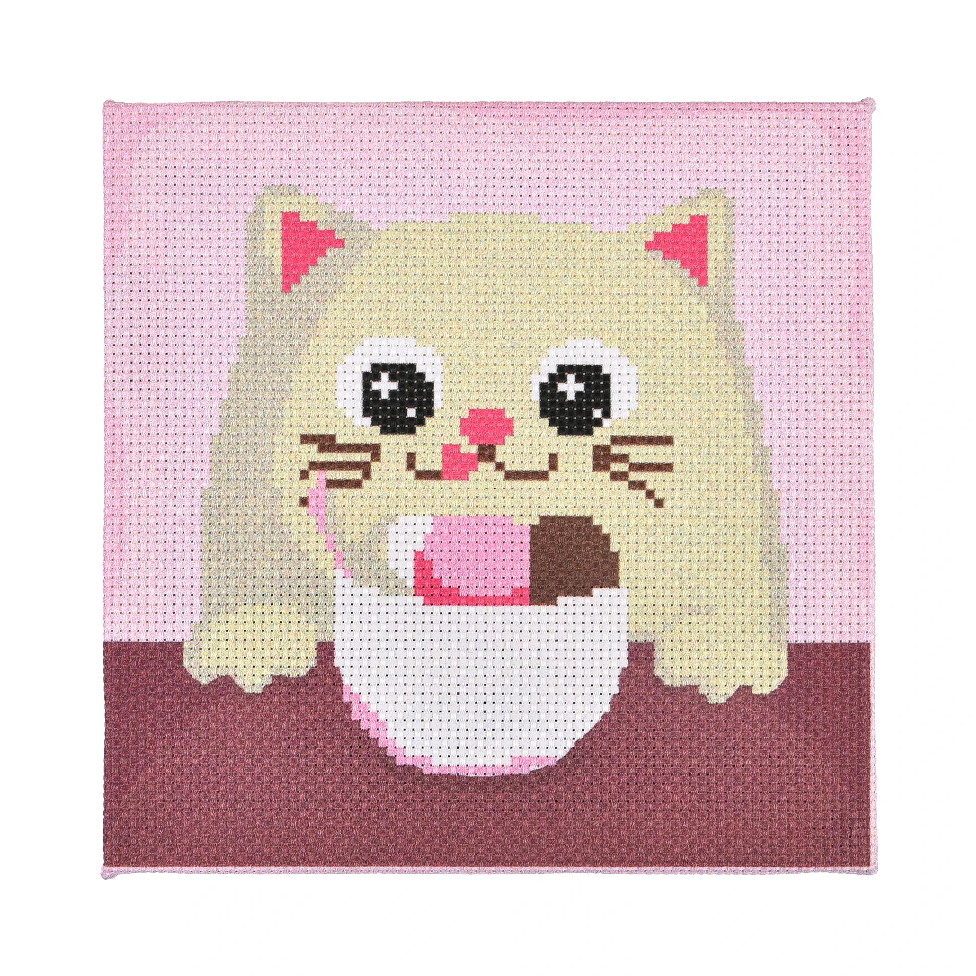 Broderie 20x20 cm "Delicii pentru motănel"