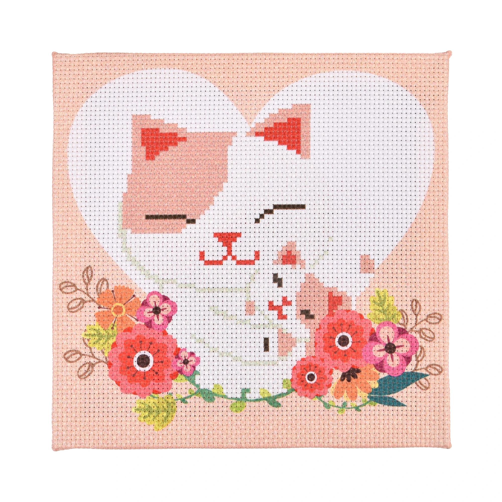 Broderie 20x20 cm "Pisica cu pisoi"