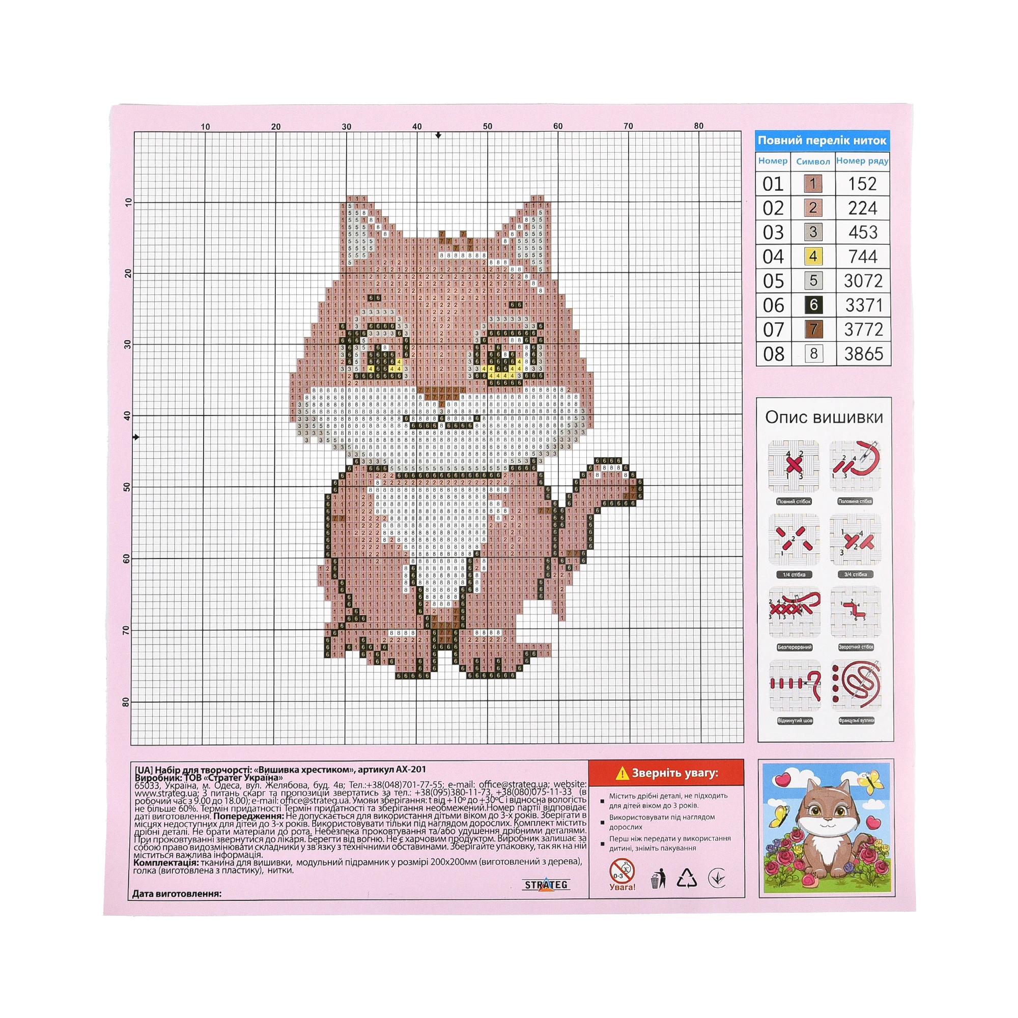 Broderie 20x20 cm "Pisoi"