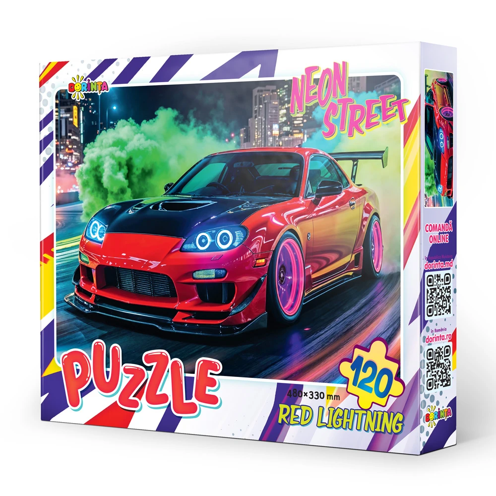 Puzzle 120 Neon Street. Red Lightning