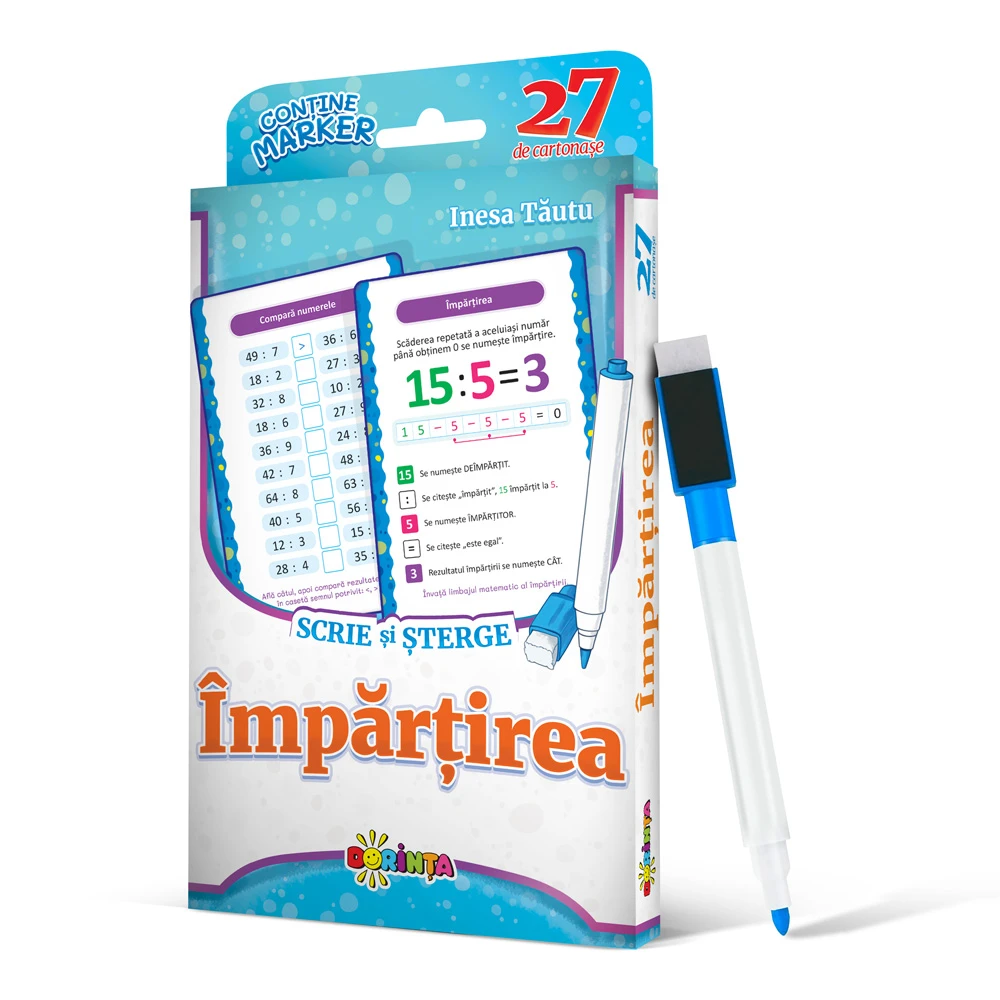 27 de cartonașe. Scrie și șterge. Împărtirea