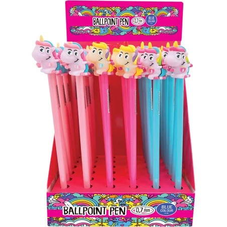 Pix cu bila "Unicorn" albastru 0,7mm