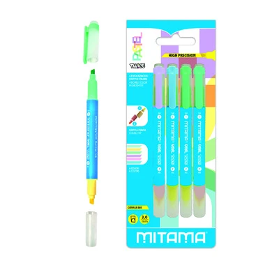 Marker evidentiator SuperPastel dublu/varf oblic/set 4 buc.div.culori