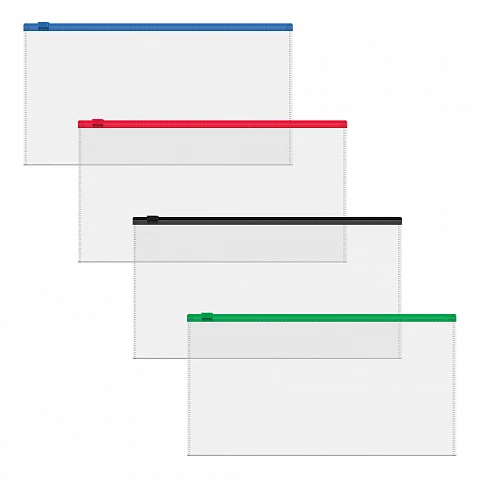 Mapa plastic cu fermoar color Fizzy Clear 230х70 mm