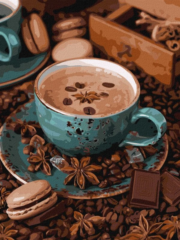 Tablouri pe numere Ideyka „Natura statica cu cafea” 30x40cm