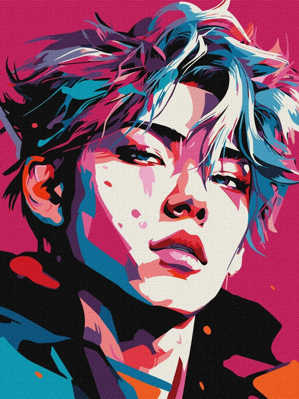 Tablouri pe numere Ideyka Ideyka "Anime K-pop BTS Kim Taehyung" 30x40cm