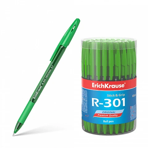 Pix cu bila ErichKrause R 301 Stik&Grip Original 0,7 mm, verde