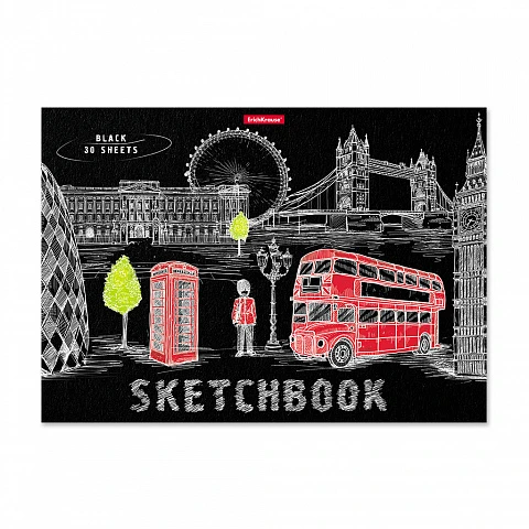 Sketch-book Great Britain A4 30 foi hirtie neagra