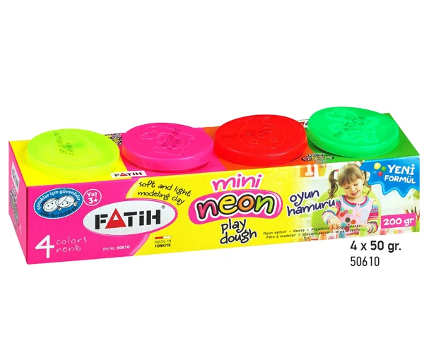 Pastă de modelat NEON Mini 4 buc