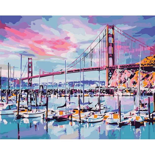 Mozaica cu Diamante F/R 40x50 cm "Podul Golden Gate"