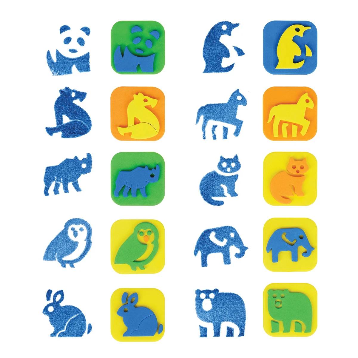 Stampilute EVA "Animale sălbatice", set 10 buc. MULTI PULTI