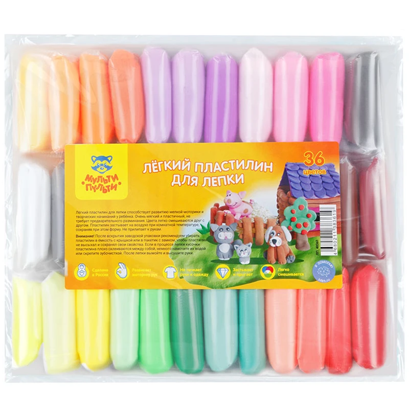 Plastilină ușoară 36 cul. MULTI PULTI