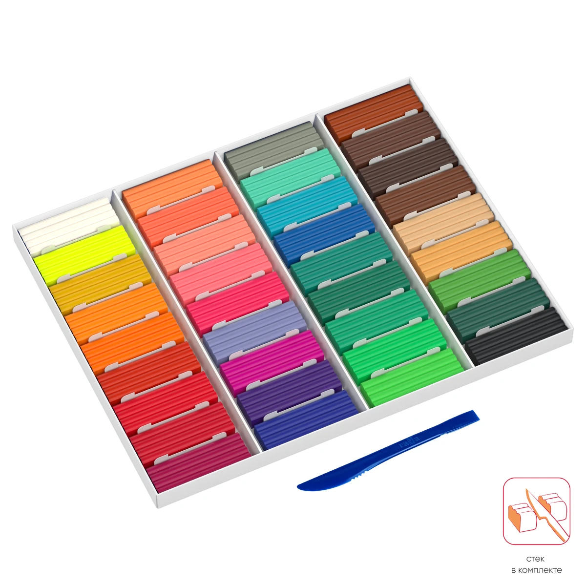 Plastilină 36 cul. 720gr. + cutit, "Classica" / GAMMA