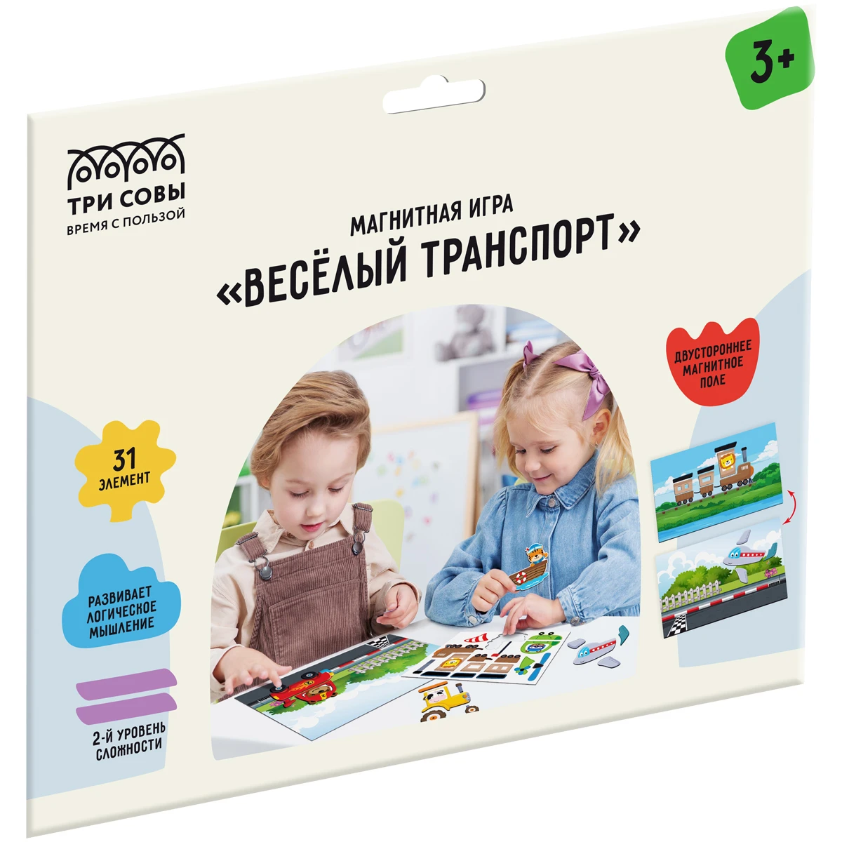 Joc educativ cu magneti "Transport" 31el. ТРИ СОВЫ