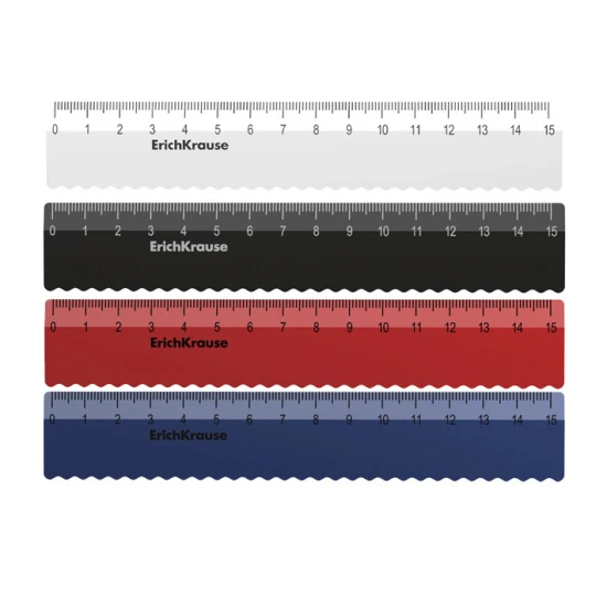 Rigla plastic 15 cm linie valuroasa div.culori ErichKrause 61761