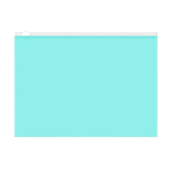 Mapa plastic B5 cu fermoar Diagonal Pastel Mint, ErichKrause 53515