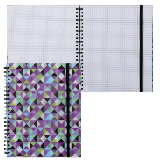 Carnet cu spira Cubes, А5+, 80 foi, mate,coperta plastic,cu elastic ErichKrause