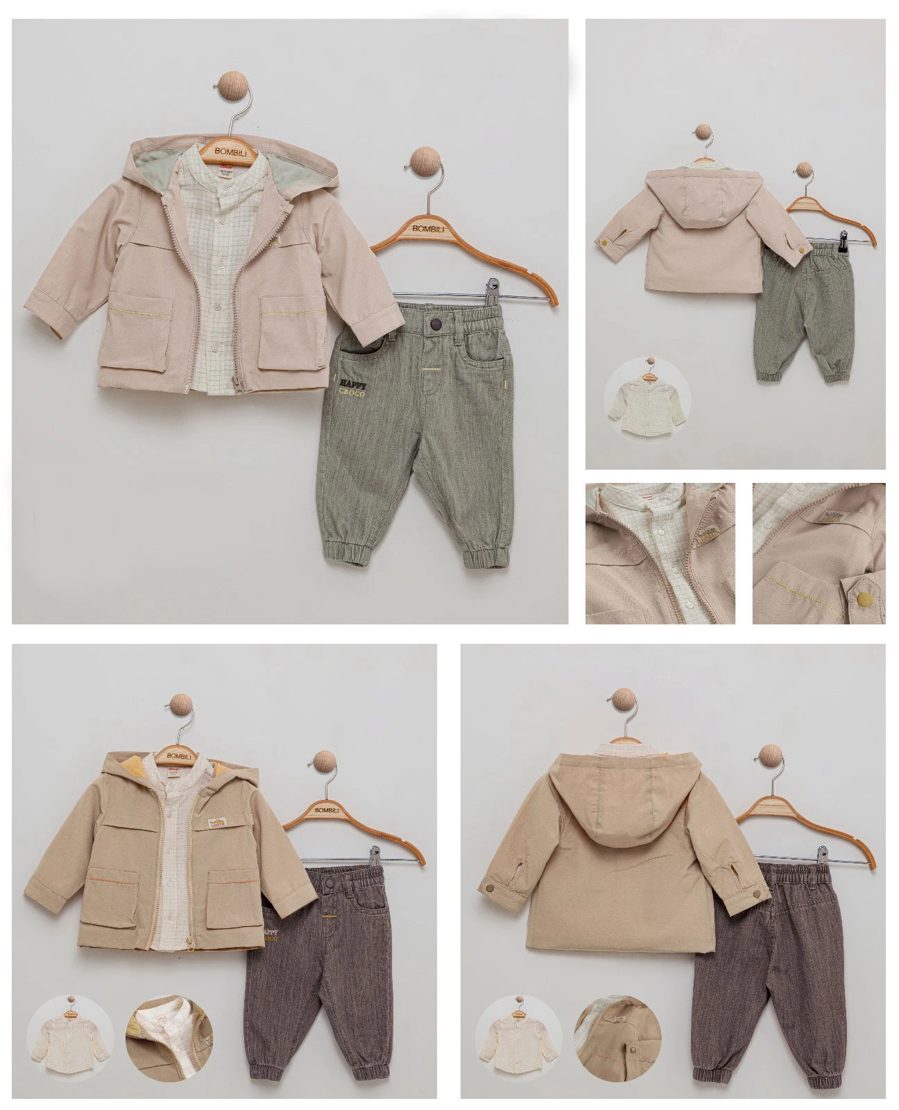 Set băieți 3 piese (jachetă, pantaloni, cămașă)