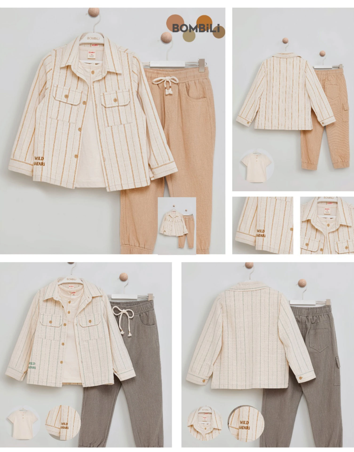 Set băieți 3 piese (cămașă, tricou, pantaloni)