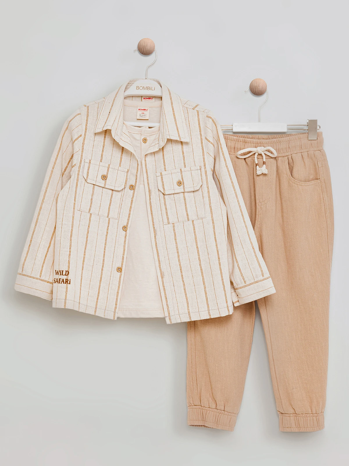 Set băieți 3 piese (cămașă, tricou, pantaloni)