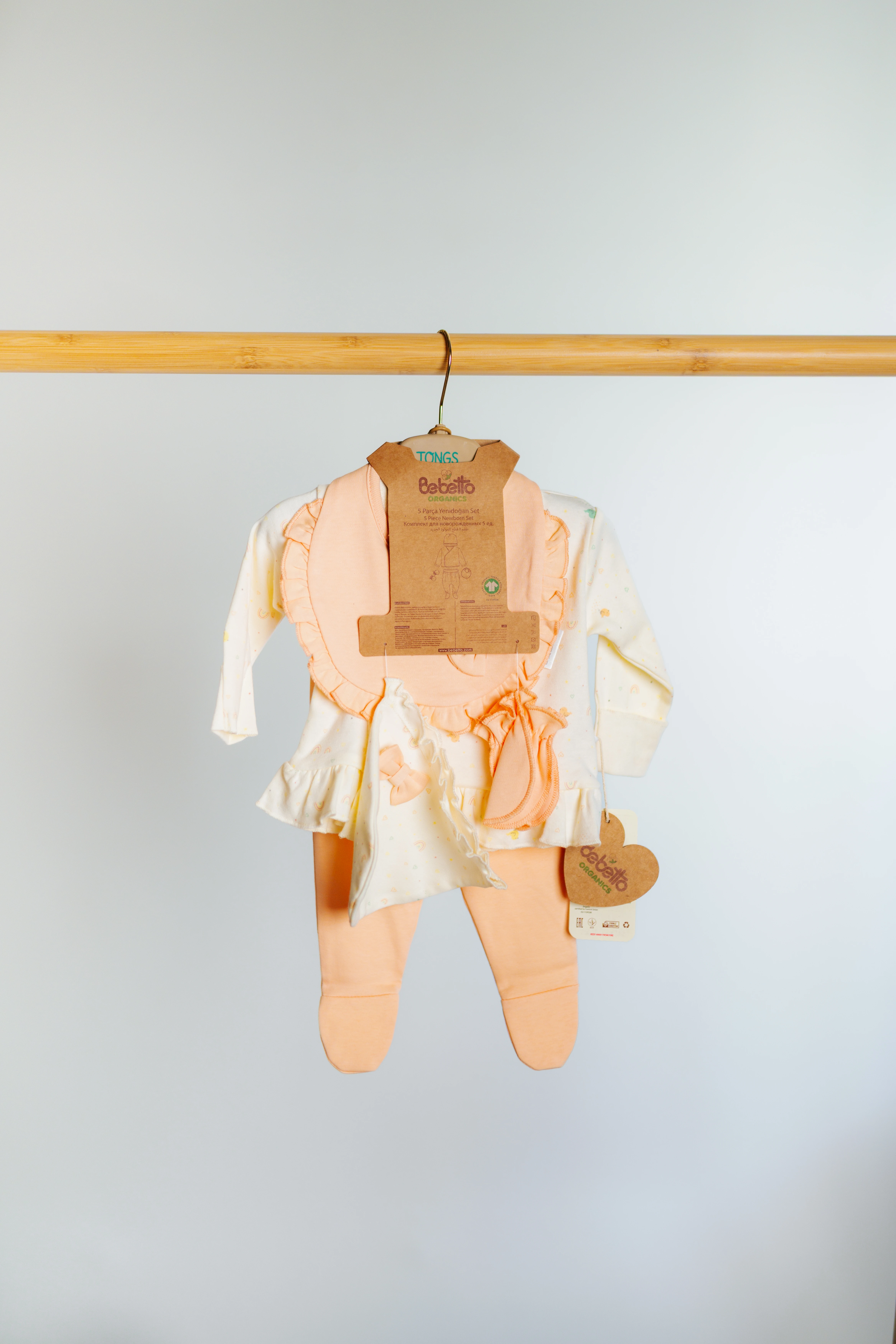 Organic set de zi bebelusi fete piersica