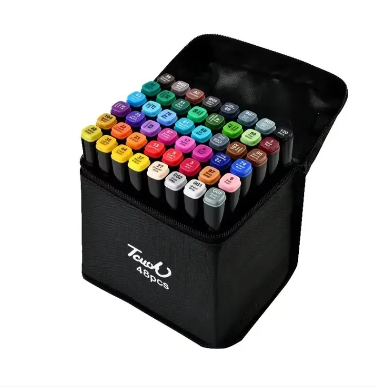 Marker varf dublu set 48 cul. textil