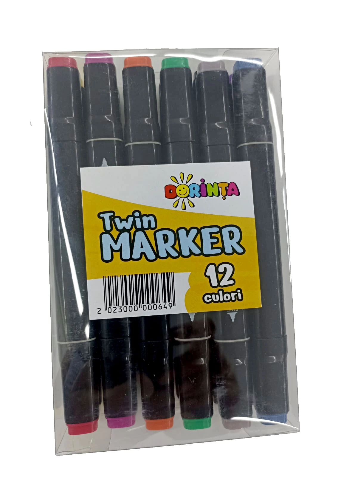 Marker varf dublu set 12 cul.Dorinta