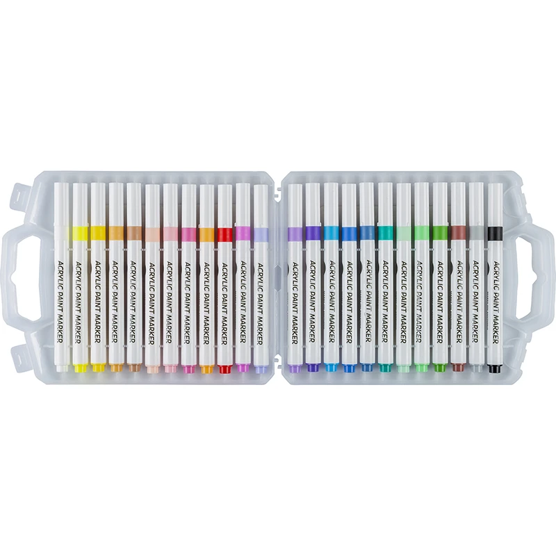 Marker acrilice set 24 cul.in cutie plastic