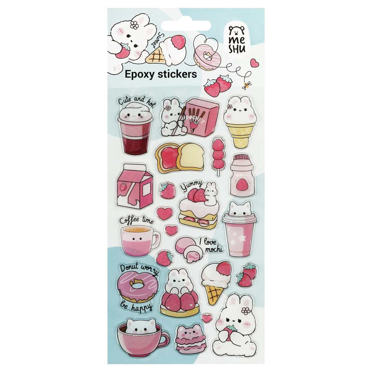 Abtibilduri decorative cu sclipici "Sweet mood",10*23 см,MESHU