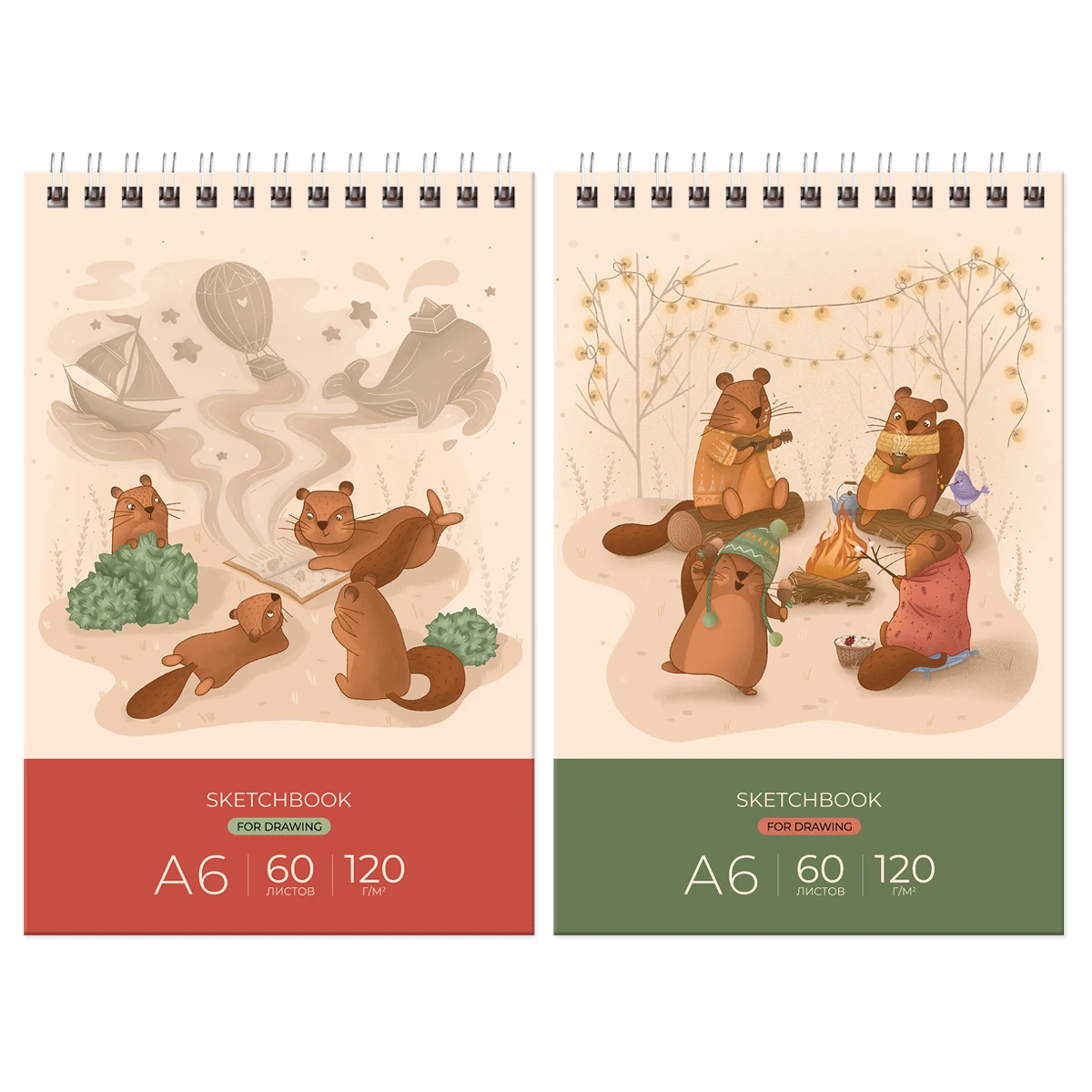 Sketchbook 60foi, А6 "Dreamers", pe spira,laminare lucioasa, 120gr/m2 / BG