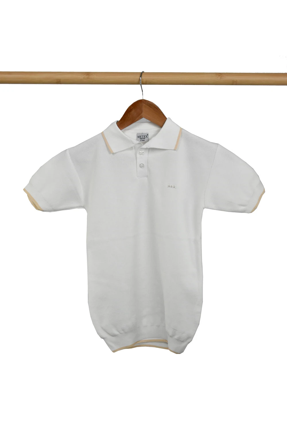 Tricou polo premium alb baieti