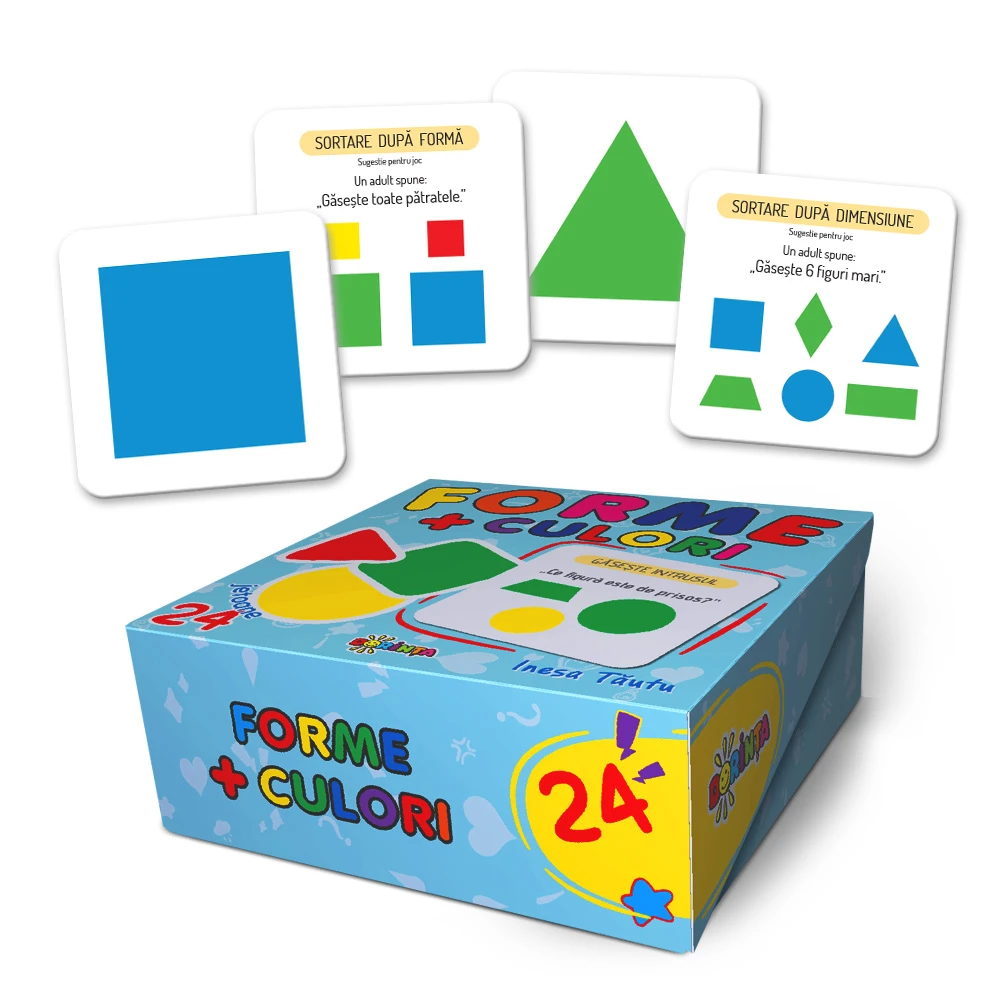 24 jetoane. Forme + culori