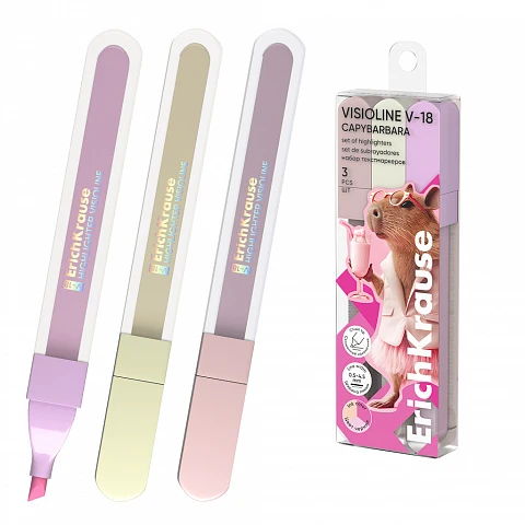 Markere evidentiatoare set 3 buc. CapyBarbara