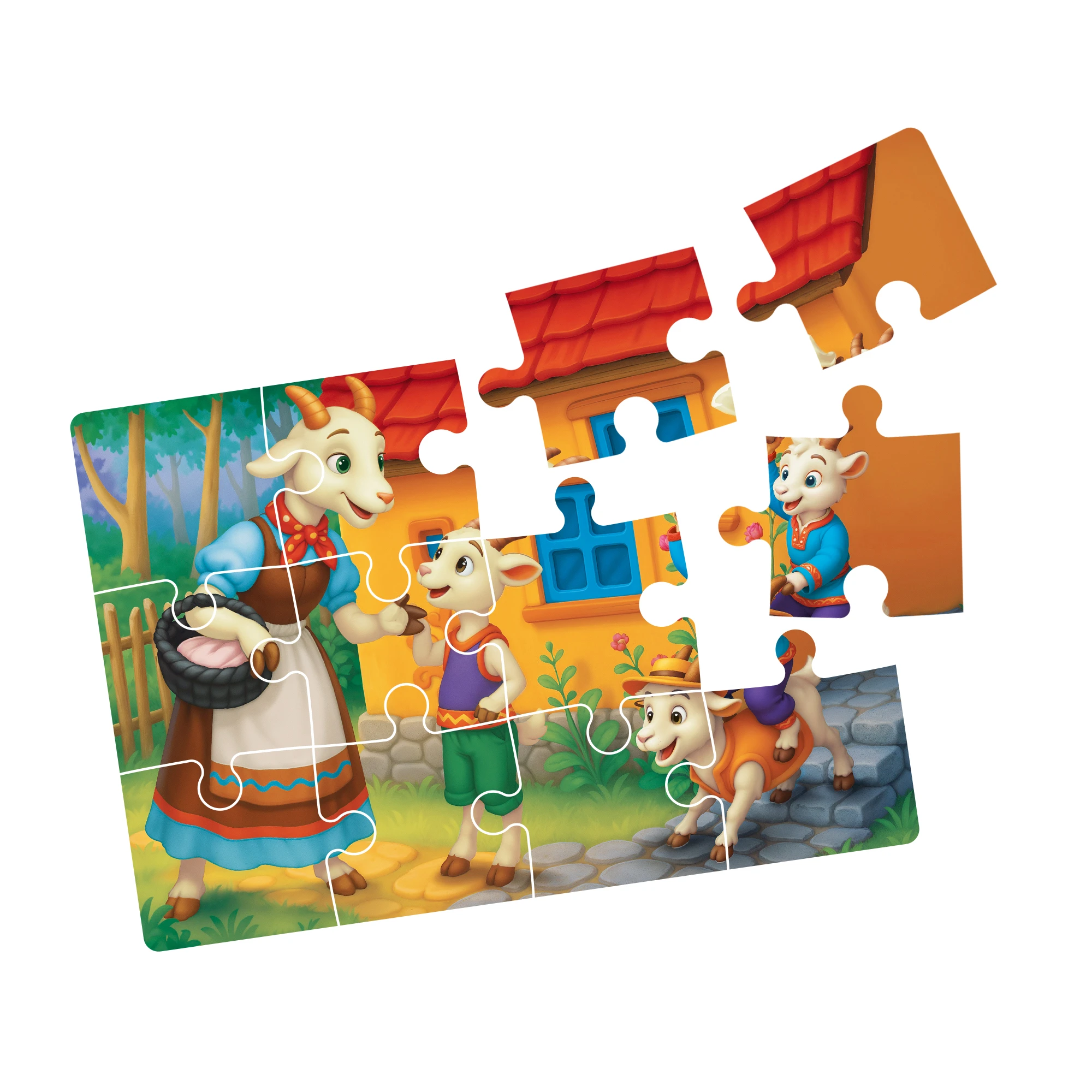 Puzzle 4in1, Capra cu trei iezi