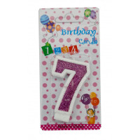 Lumânare cifra 7 Sclipici