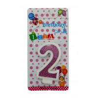 Lumânare cifra 2 Sclipici