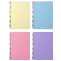 Carnet cu spira ErichKrause, Pastel, asortiment, А5, 80file,mate, cop. plastic