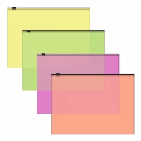 Mapa plastic B5 cu fermoarErichKrause® Fizzy Neon,140 mcm, semitransparent, asortiment