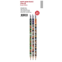 Creion simplu Happy bear cu radiera Fatih