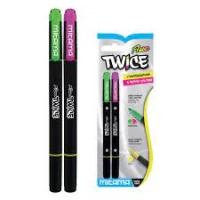 Marker evidentiator Fluo dublu/varf oblic/set 2 buc.div.culori