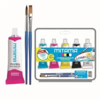 Temperă lavabilă / set 5 cul*21ml.+ 2 periute