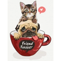 Tablou pe numere "Friends forever" 30x40cm KHO4284