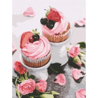 Tablou pe numere  „Tandrete de capsuni” 30x40cm KHO5603