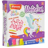 Pasta de modelat set 4 cul+15 forme Unicorn Heroes ERN-586