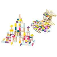 Set de constructie din blocuri de lemn «Cubika 1»(100piese)