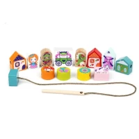 Jucarie din lemn cu sireturi "Poveste"(13piese)