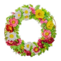 Mozaica cu Diamante 30x30 cm "Ghirlanda cu Trandafiri"