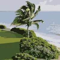 Tablou pe numere 20x20cm "Pe Coasta Oceanului"/Strateg HH5790