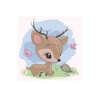 Tablou pe numere 30x30 cm "Bambi"/Strateg ES020