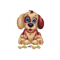 Tablou pe numere 30x30 cm "Cățeluș Vesel"/Strateg ES009